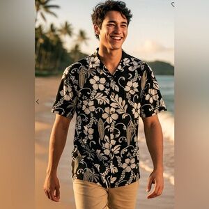 KY’s Floral Hawaiian Short Sleeve Shirt‎ made in Hawaii USA men’s size Medium